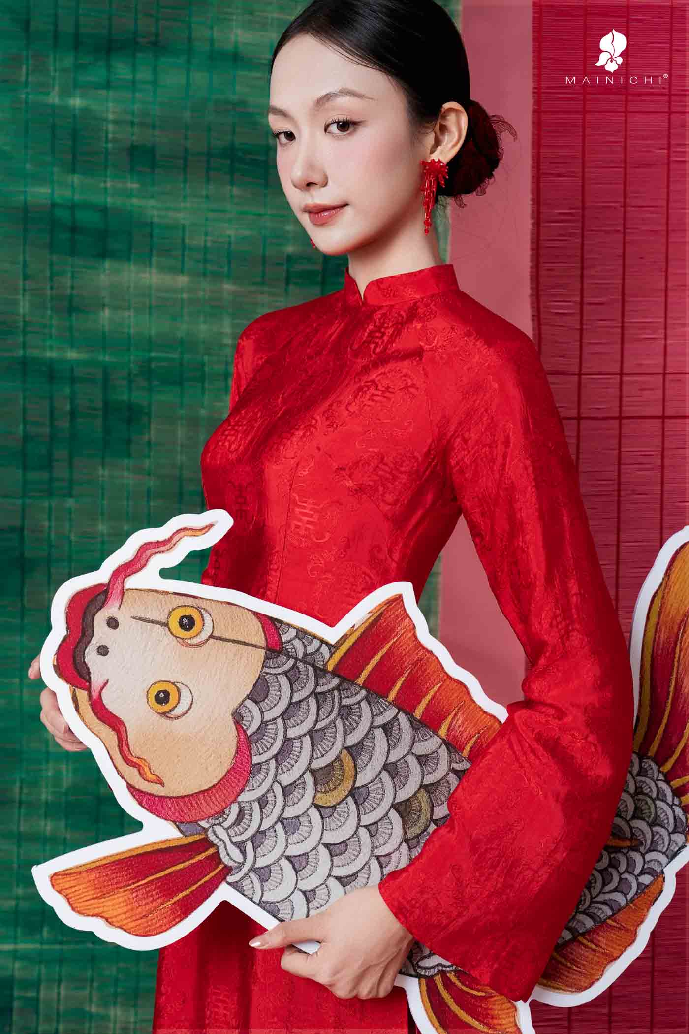 BST An Diên áo dài đỏ